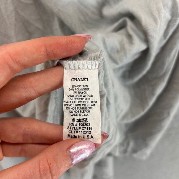 Chalet et Ceci Womens Sleeveless Asymmetric Hem Top Gray Cotton Blend Size Large - Picture 5 of 10